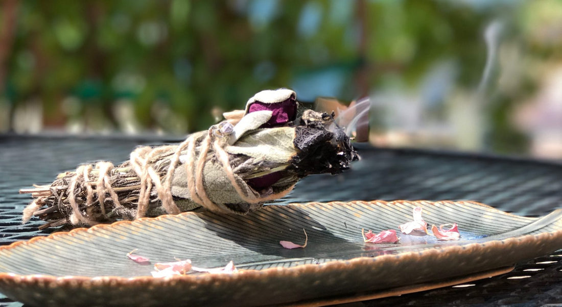 lavender sage smudge stick LOTUSWEI flower essences