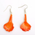 Orange-Red Carnation Petal Earrings - Small