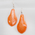 Orange Mokara Orchid Petal Earrings - Small