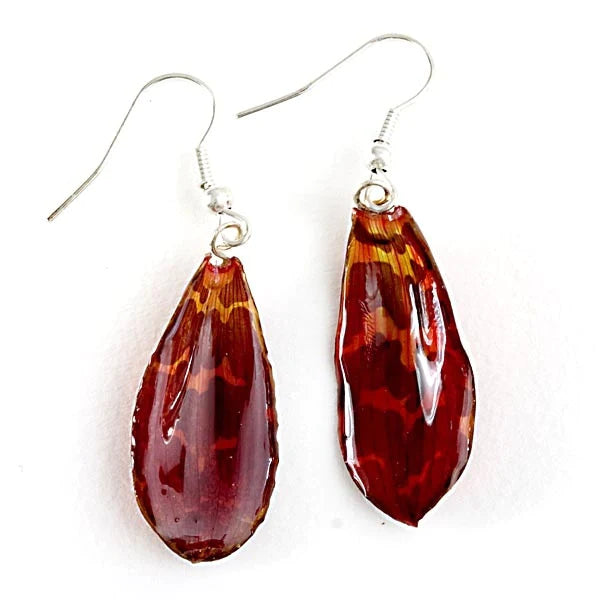 Tiger Orchid Petal Earrings - Small