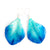 Blue Formosum Orchid Petal Earrings, Steel Hook - Medium